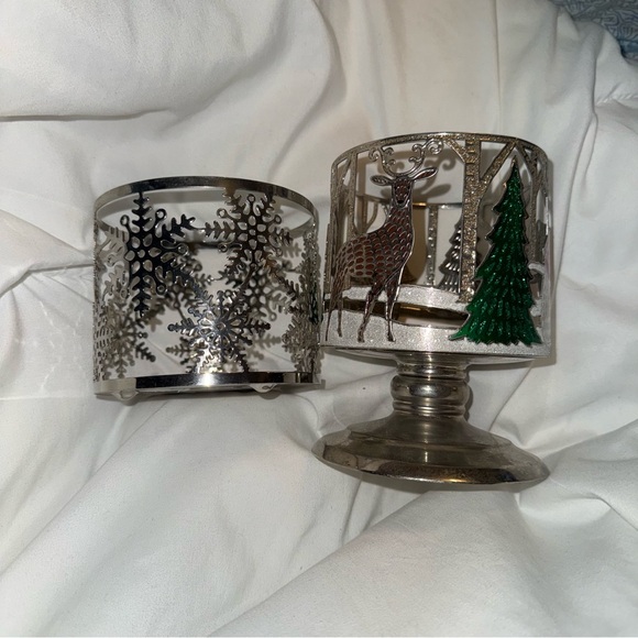 Bath & Body Works Set of Two Bear and Snowflake Design 3 Wick Candle Holder - Picture 4 of 6